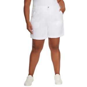Gloria Vanderbilt Ladies' Utility Shorts, Rolled Cuffs, White, XX-Large, NWT